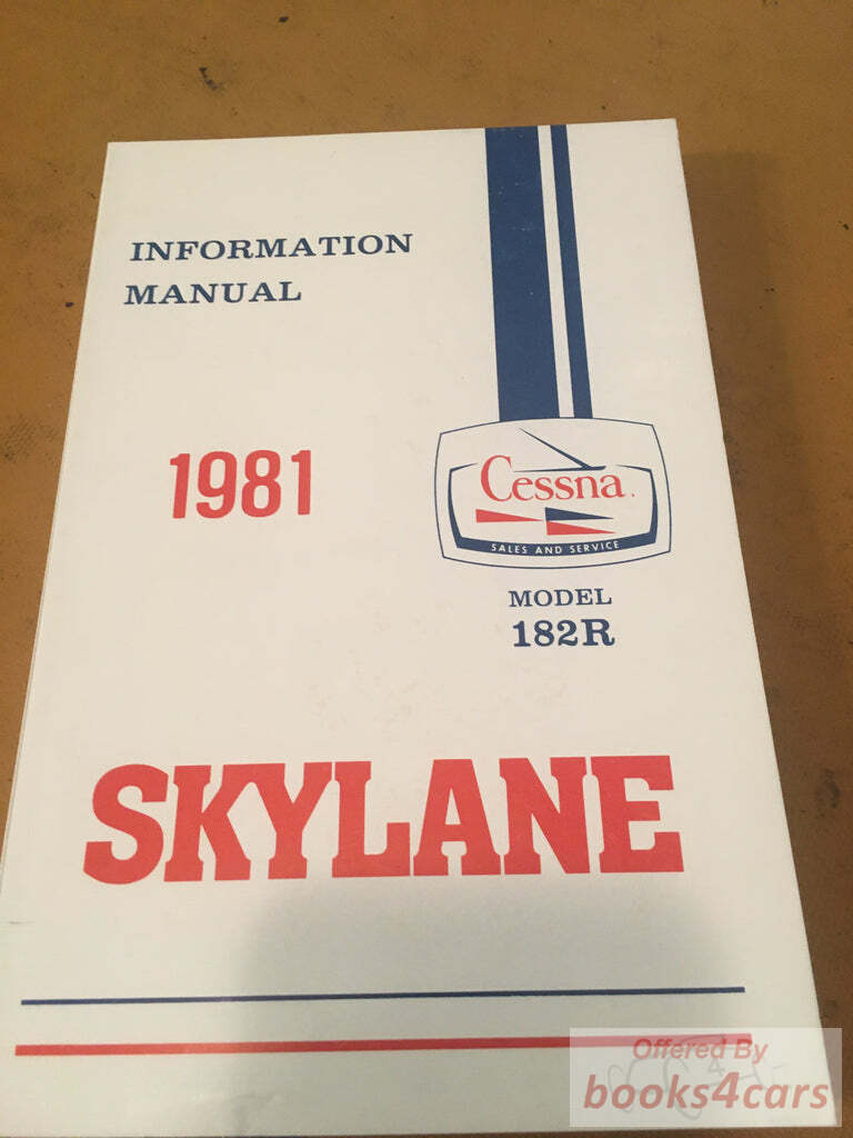 view cover of 1981 C 182R Skylane Service Manual by Cessna airplane