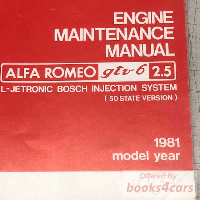 view cover of 1981 GTV 6 engine maintanence manual by Alfa Romeo