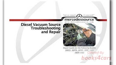 view cover of 1977-1985 Diesel Vacuum System Troubleshooting Manual for Mercedes 300SD, 300TD 300CD 300D 240D and more 40 pages. This is an aftermarket publication.