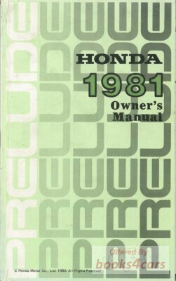 view cover of 1981 Prelude Owners manual by Honda.