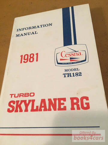view cover of 1981 TR 182 Turbo Skylane RG owners information Manual by Cessna