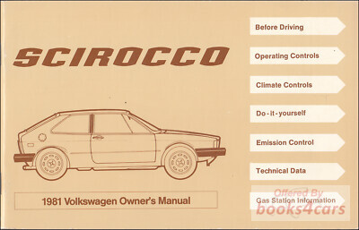 view cover of 1981 Scirocco Owners Manual by Volkswagen