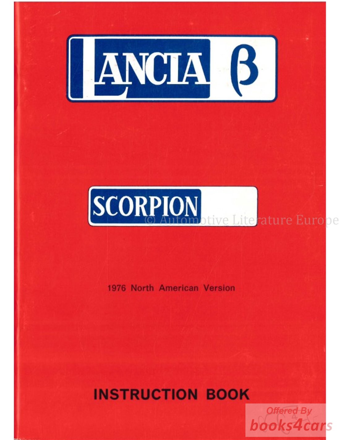 view cover of Scorpion Owners Manual by Lancia