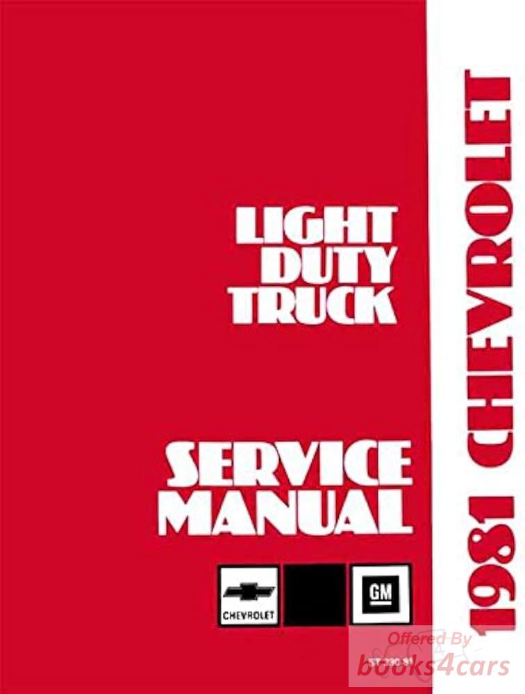 view cover of 1981 Shop Service Repair Manual by Chevrolet & GMC for Light Duty Series 10-35 Chevy Trucks C/K & Van