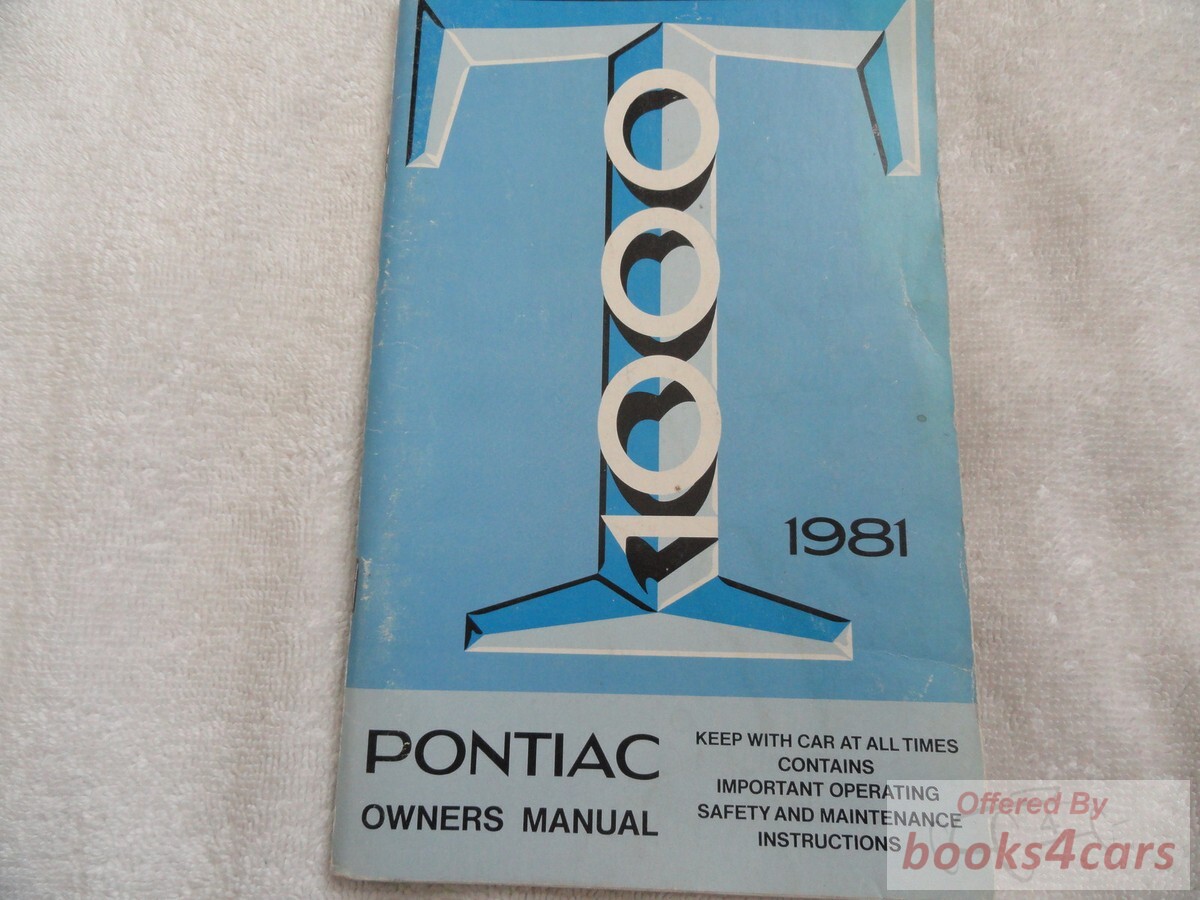view cover of 1981 T-1000 Owners Manual by Pontiac