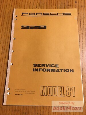 view cover of 1981 928 Service Information Manual by Porsche