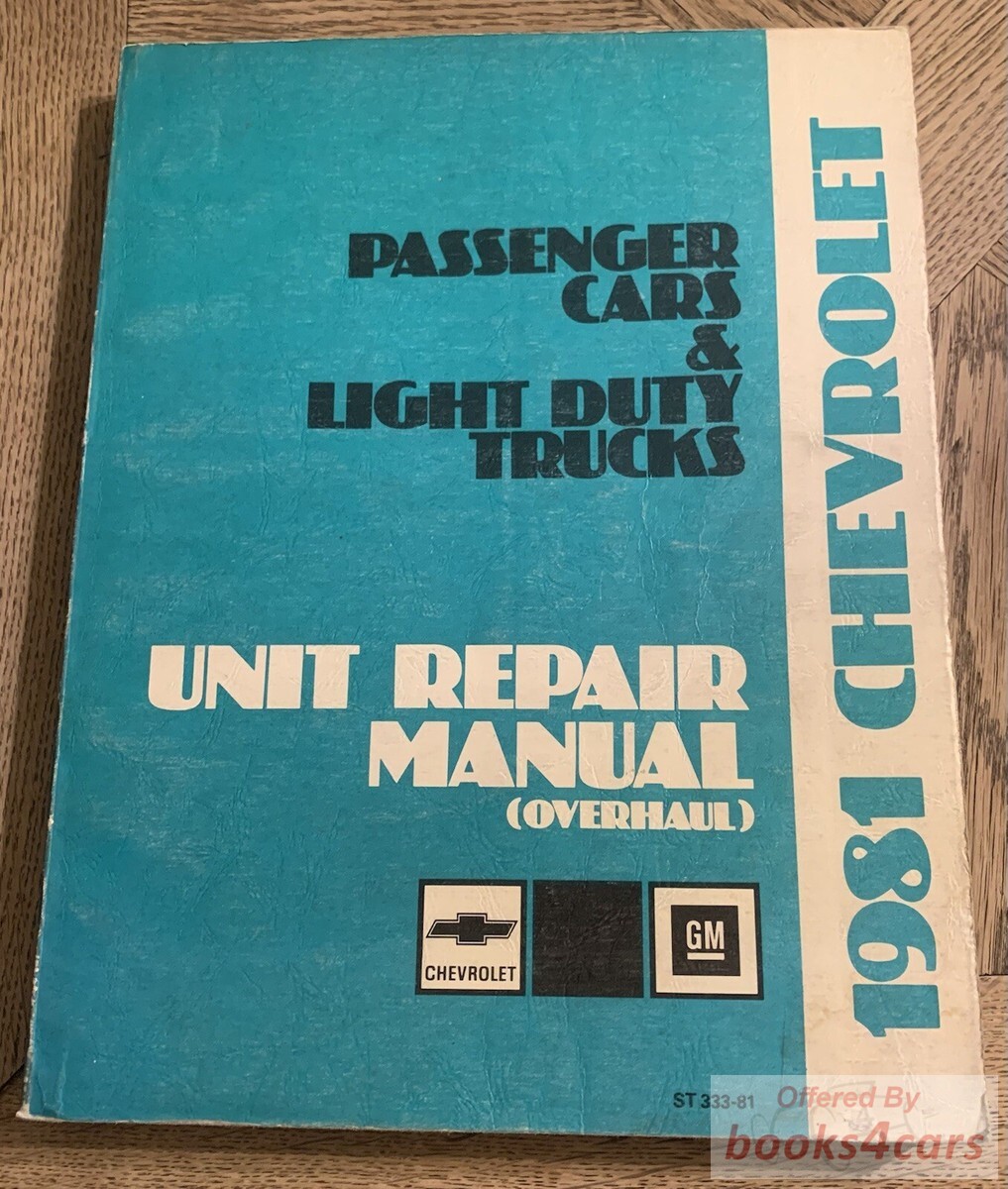 view cover of 1981 Unit Repair Shop Service Manual by Chevrolet & GMC for all models cars & light trucks