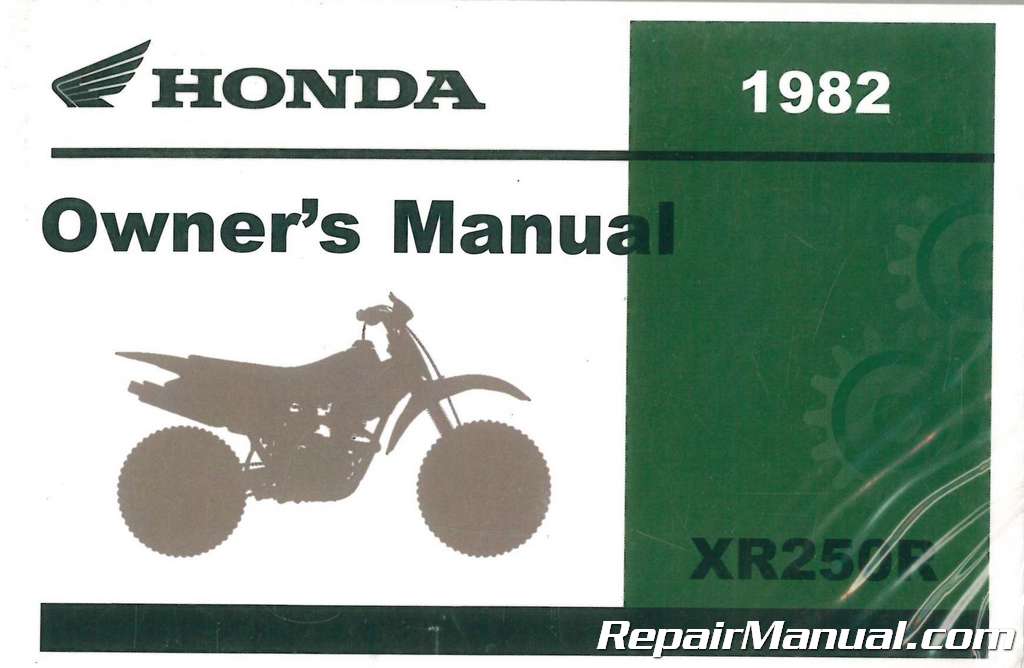 view cover of 1982 XR250R Owners Manual by Honda.