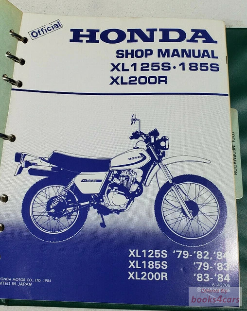view cover of 1979-1984 XL125S 185S XL200R Shop Service Repair Manual by Honda (XL125S:79-82,84. XL185S: 79-83. XL200R: 83-84)