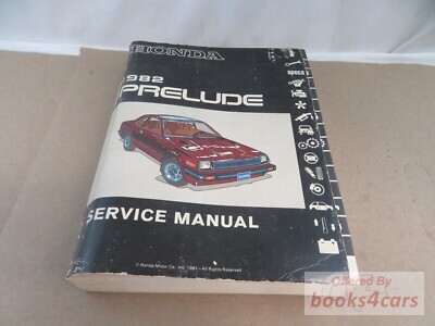 view cover of 1982 Prelude Shop Service Repair Manual by Honda