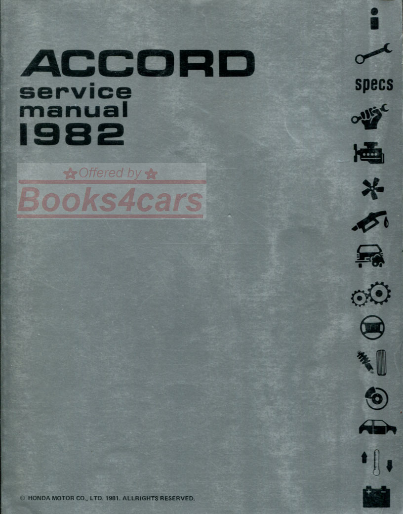 view cover of 1982 Accord Shop service Repair manual by Honda for Accord