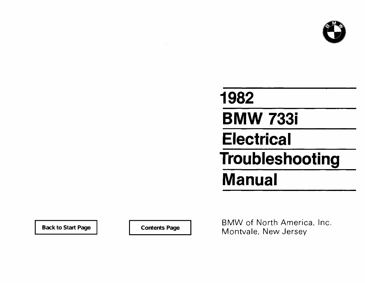 view cover of 1982 733i Electrical Troubleshooting Manual by BMW for E23 733 i
