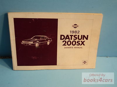 view cover of 1982 200SX Owner's Manual by Datsun & Nissan for 200 SX