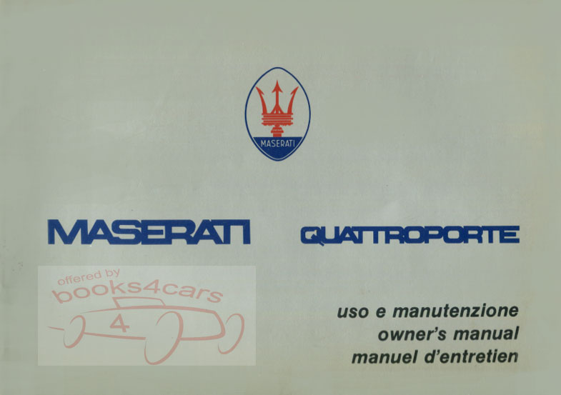 view cover of 1980-1987 Quattroporte Owners Manual by Maserati