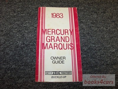 view cover of 1983 Grand Marquis Owners Manual by Mercury