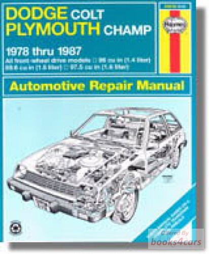 view cover of 1978-1987 Colt Champ Dodge Plymouth repair manual by Haynes