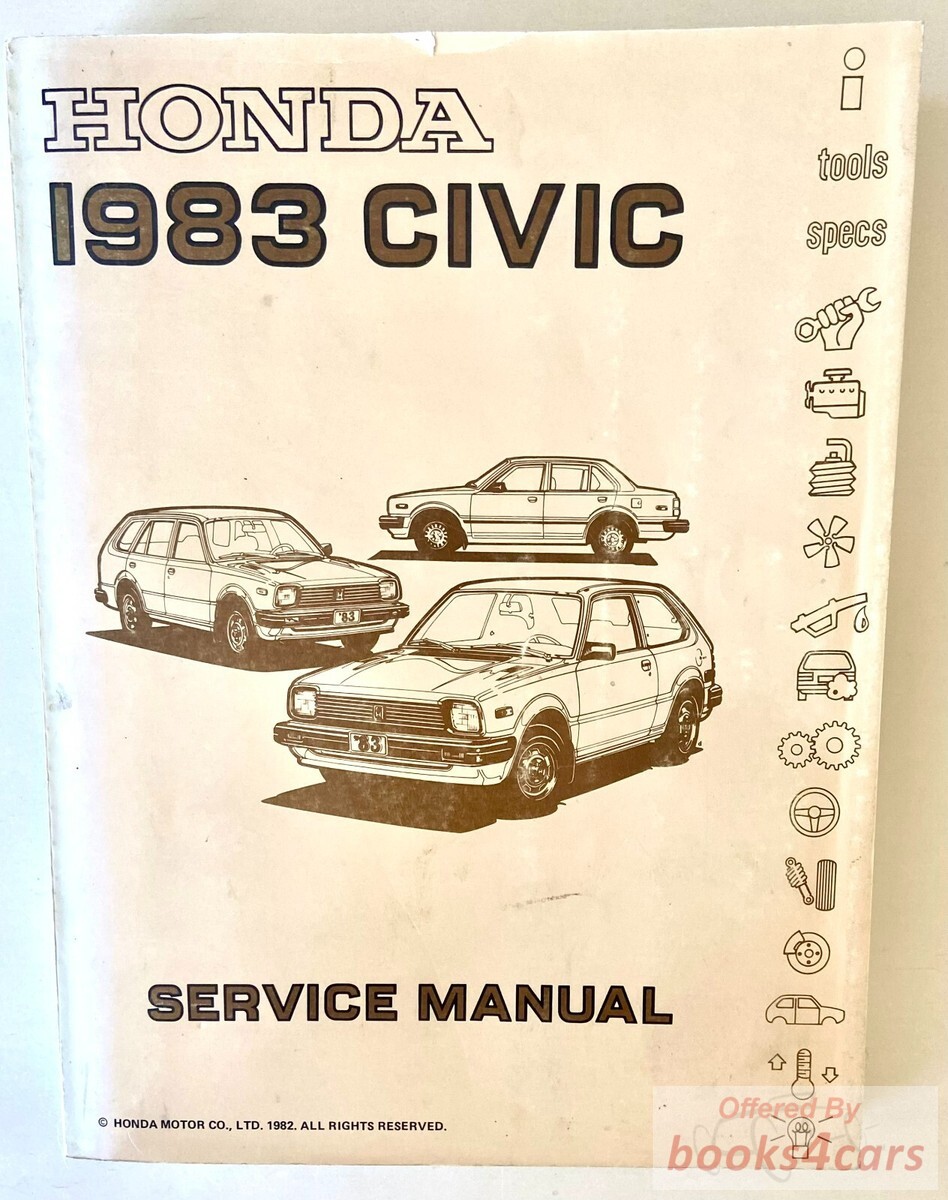 view cover of 1983 shop service manual by Honda for civic