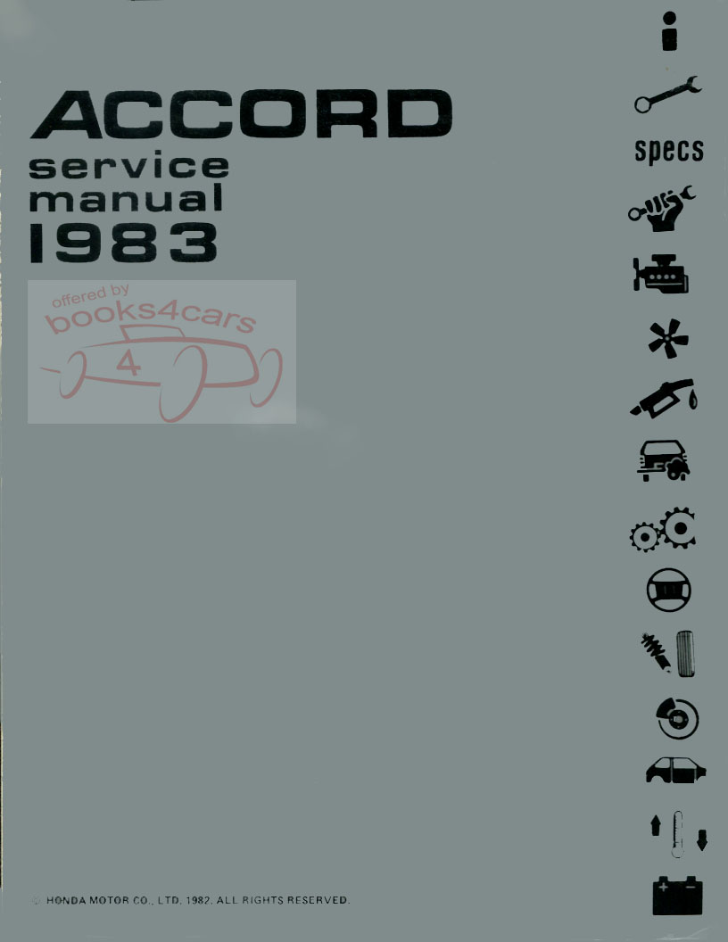 view cover of 1983 Accord Shop Service Repair Manual by Honda