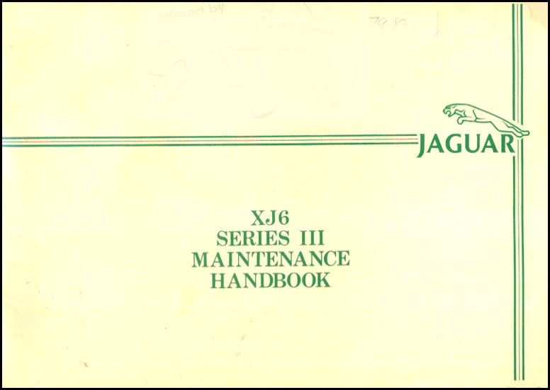 view cover of 1979-1987 Owners manual by Jaguar for XJ6 Series III