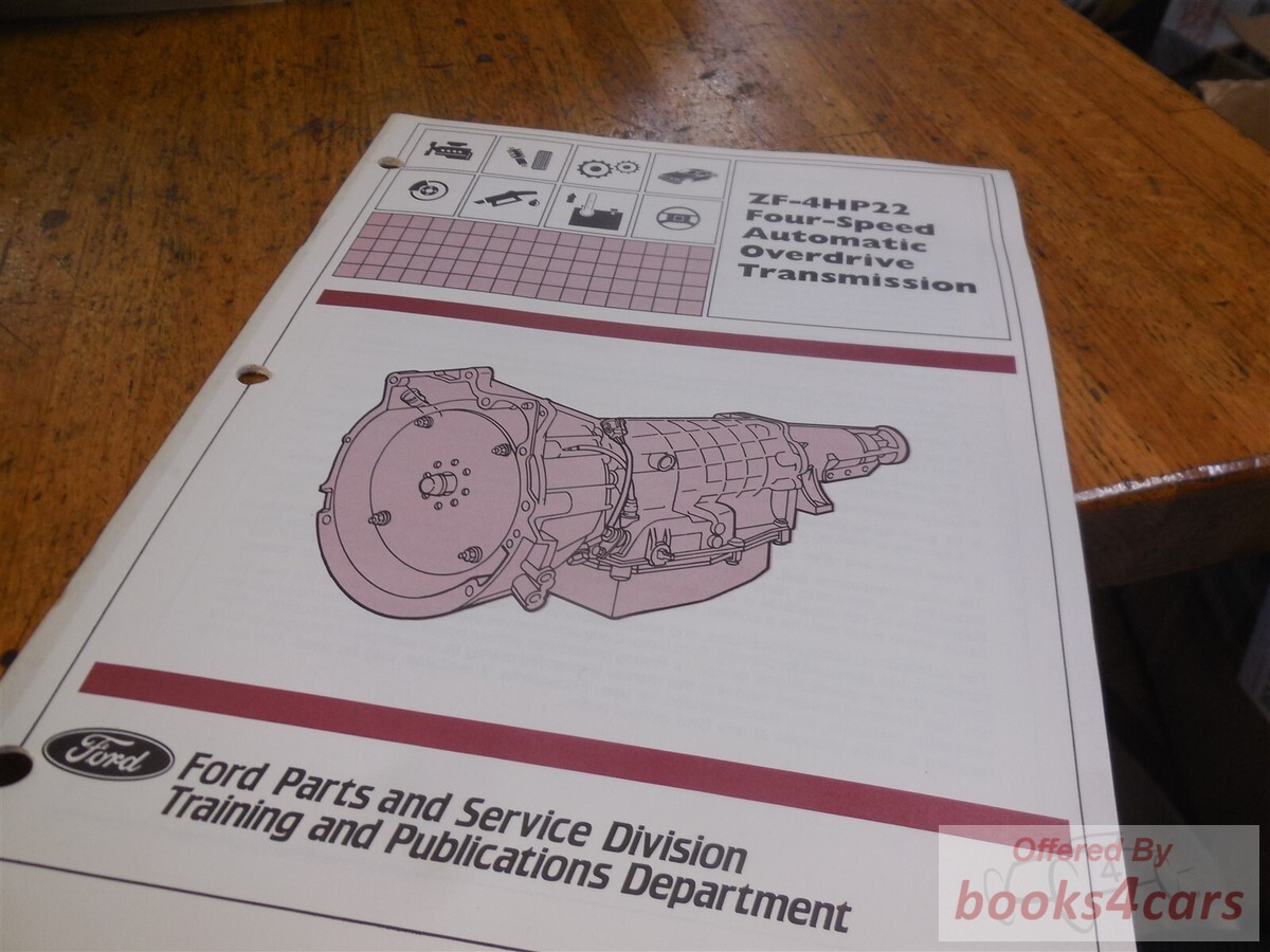 view cover of 1984 ZF-4HP22 4-Spd Automatic OD Trans Service & Diagnosis Training Manual by Lincoln Mk7 Continental with BMW diesel