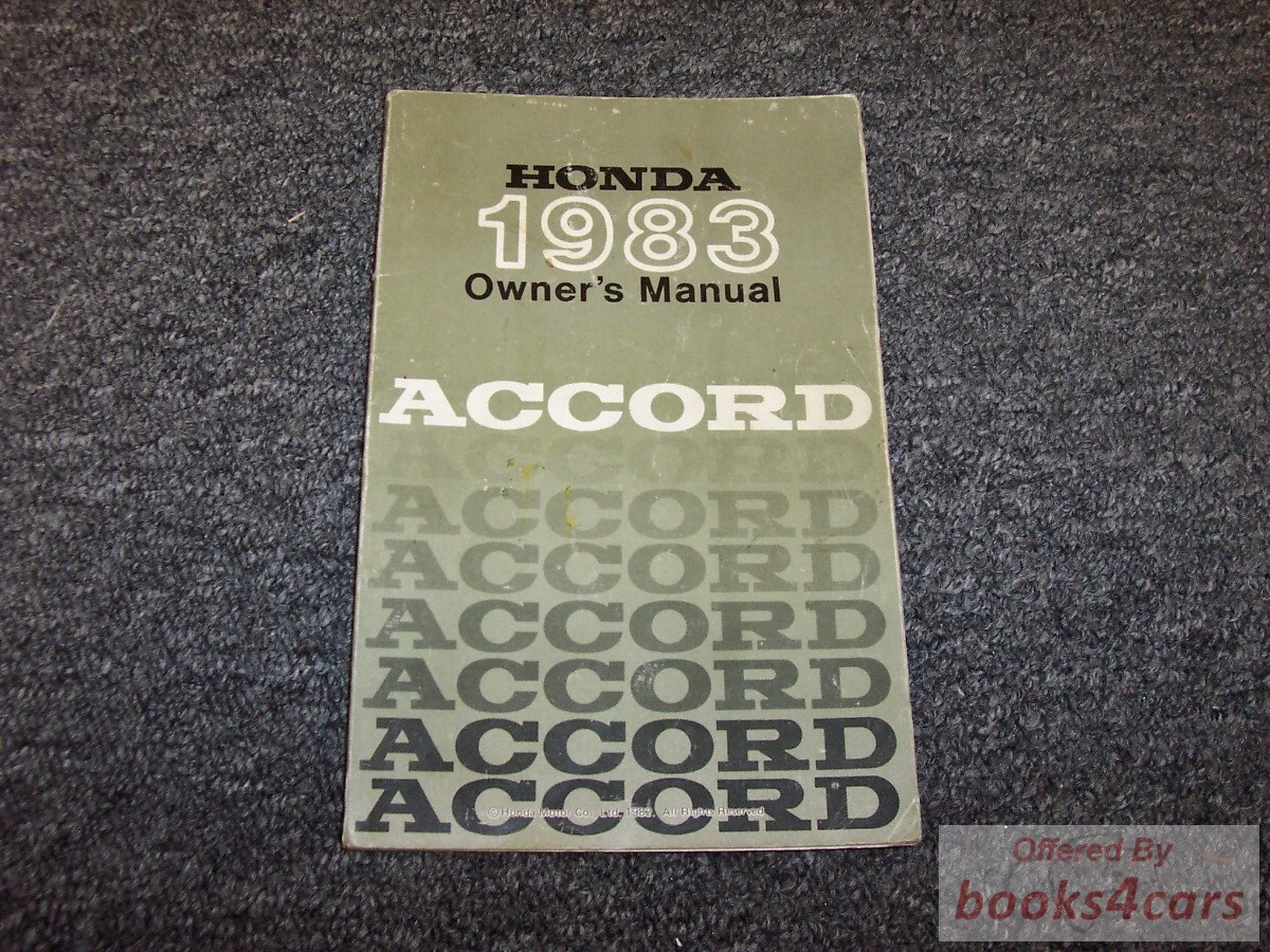 view cover of 1983 Accord Owner's Manual