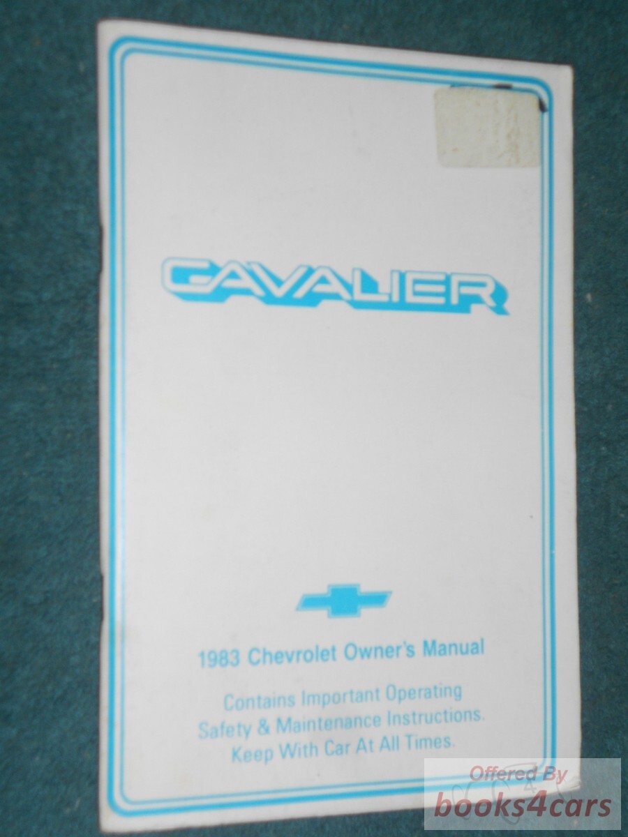 view cover of 1983 Cavalier Owners manual by Chevrolet.