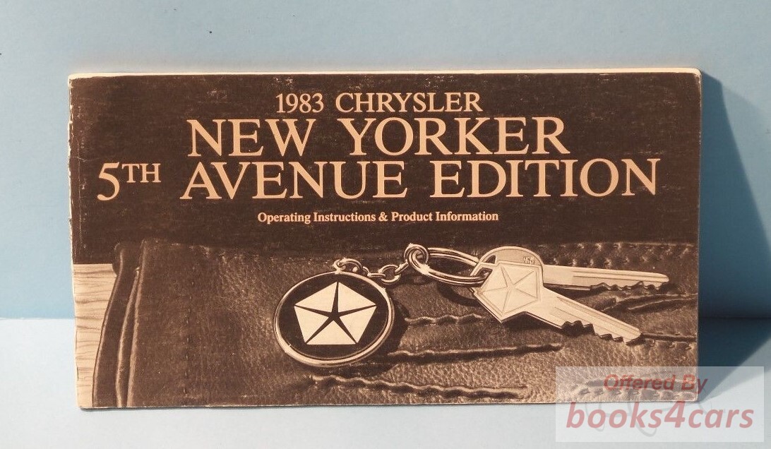 view cover of 1983 Chrysler New Yorker 5th Avenue Edition Owners Manual by Chrysler