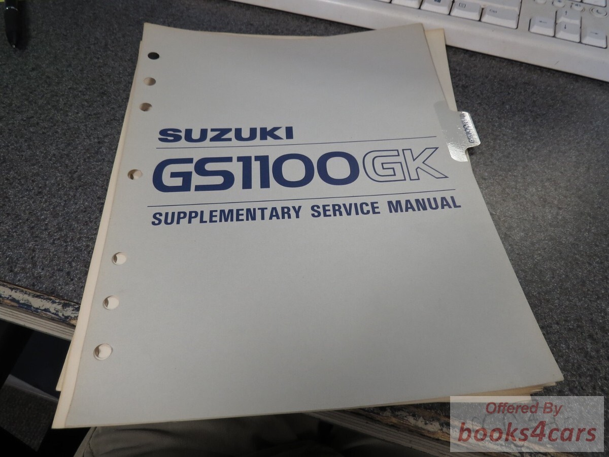 view cover of 1983 GS1100GKD Shop Manual Supplement by Suzuki, GS 1100 GKD