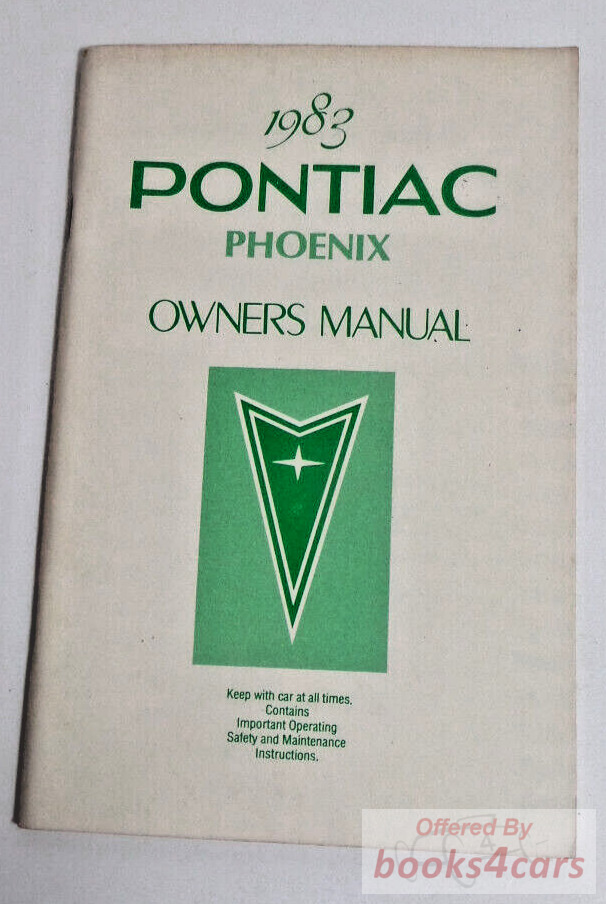 view cover of 1983 Phoenix Owners manual by Pontiac