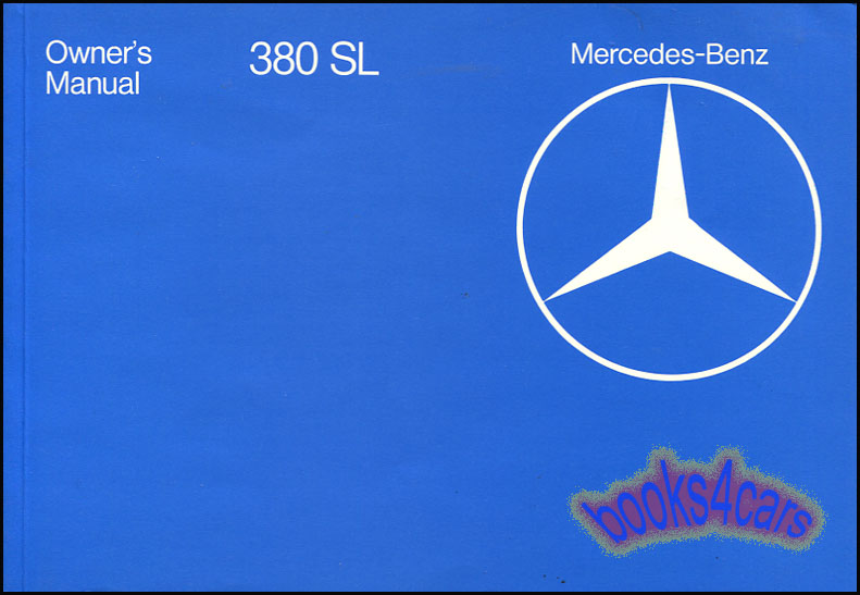 view cover of 1983 380SL owners manual by Mercedes for 380 SL