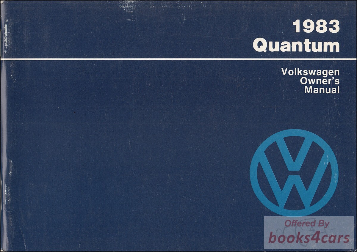 view cover of 1983 Quantum Owners Manual by Volkswagen 106 pages VW