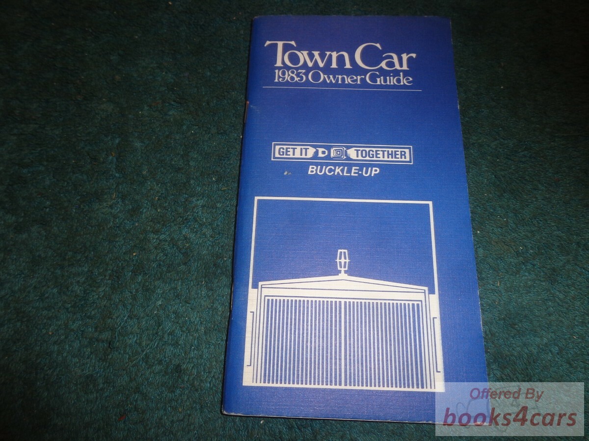 view cover of 1983 Town Car Owners Manual by Lincoln