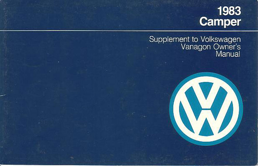 view cover of 1983 Volkswagen Camper Westfalia Owners Manual Supplement to the VW Vanagon Owners Manual