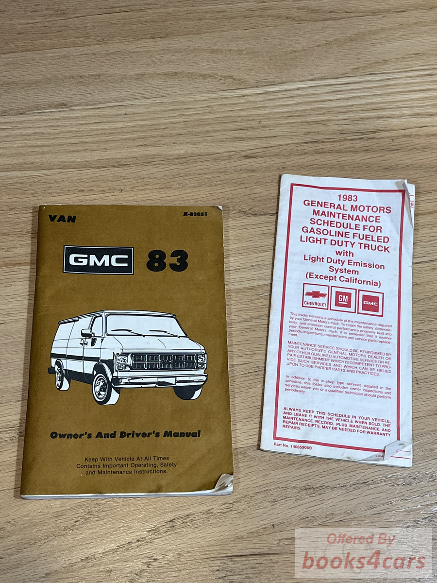 view cover of 1983 Van Owners Manual by GMC Truck