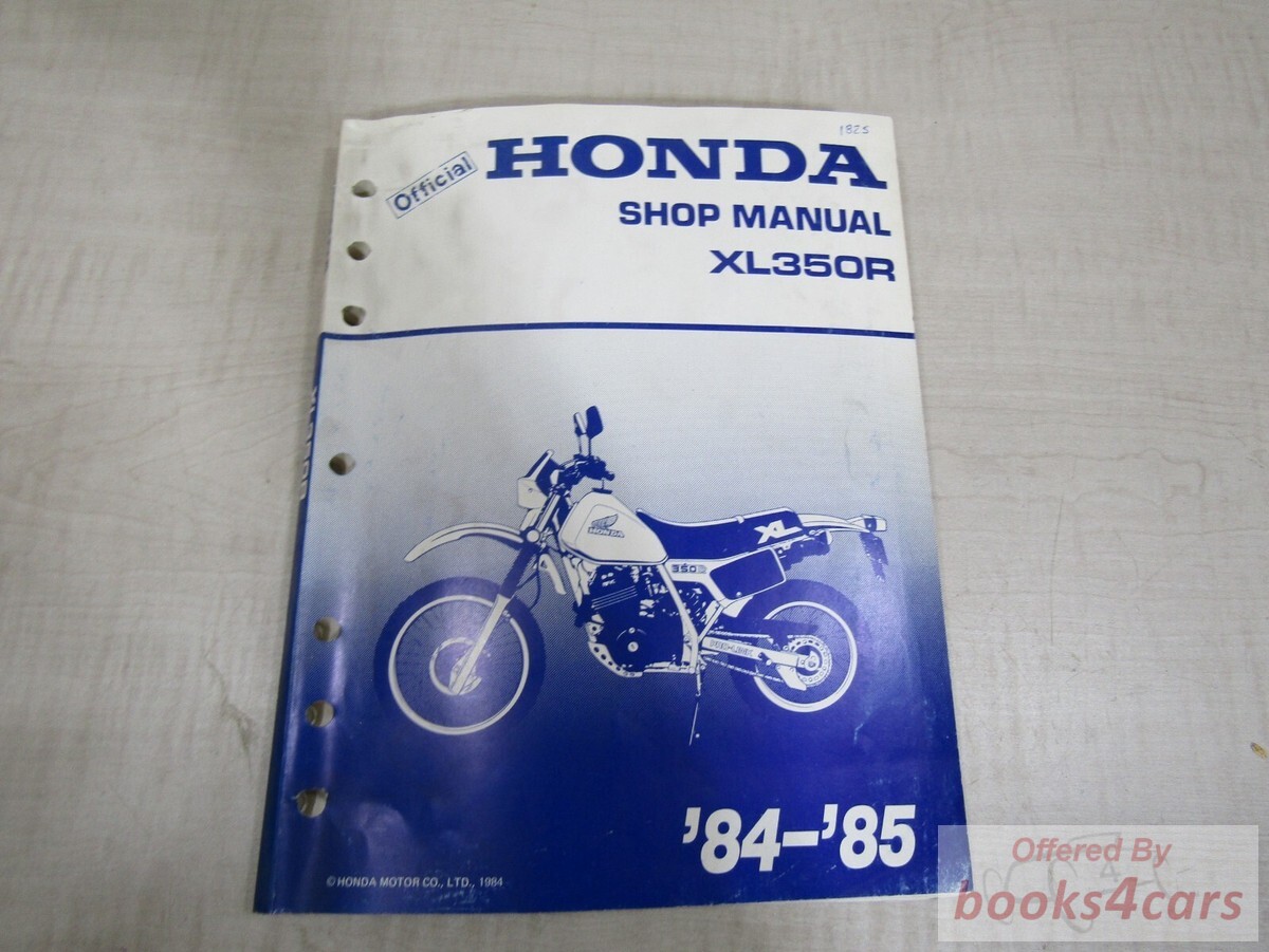 view cover of 1984-1985 XL350R Shop Service Repair Manual by Honda