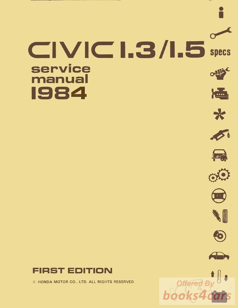 view cover of 1984 Civic Service manual by Honda