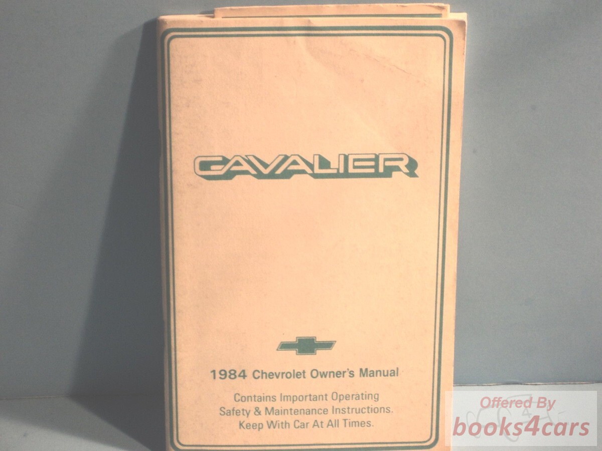 view cover of 1984 Cavalier Owners manual by Chevrolet.
