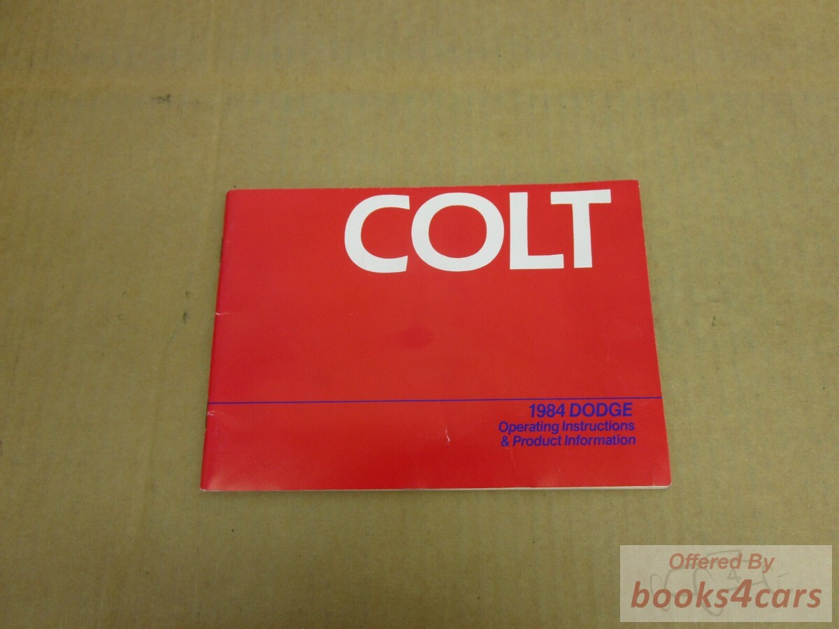 view cover of 1984 Colt Owners manual by Dodge