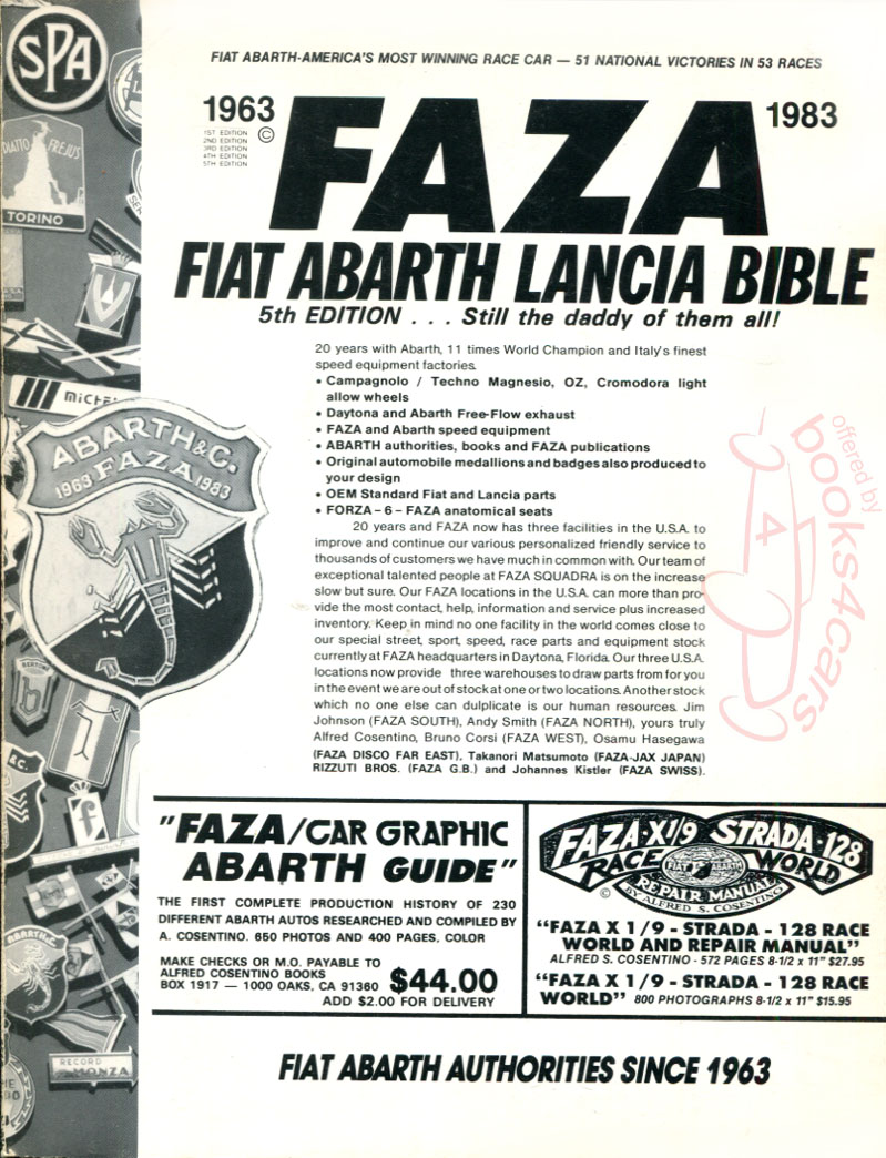 view cover of Faza Abarth Bible Book 6th Edition hardcover by Al Cosentino