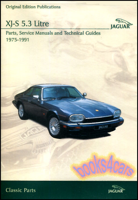 view cover of 1975-1996 XJS Shop Service Repair Manual & Parts Manual on CD by Jaguar for all versions 6-cyl & V12 3.6 4.0 5.3 & 6.0