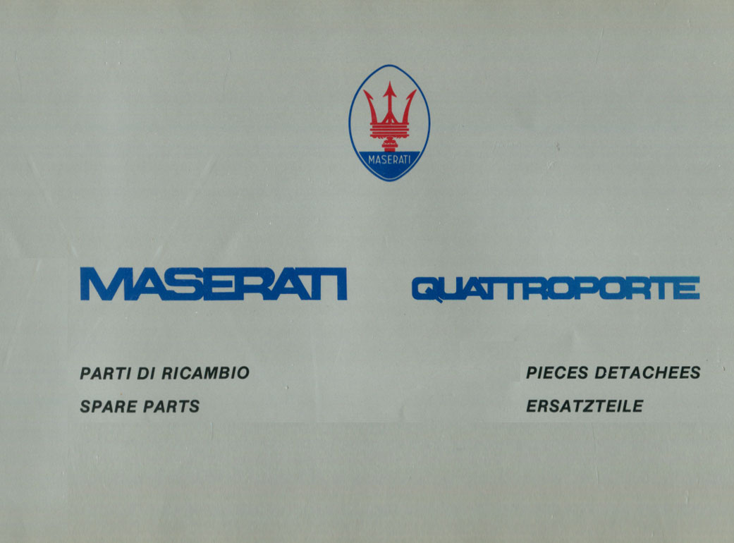 view cover of 1980-1987 Quattroporte Parts Manual by Maserati
