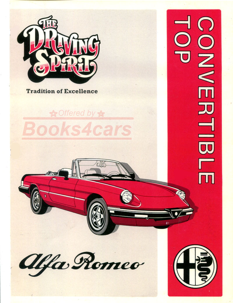 view cover of 1971-1994 Spider Convertible top Shop Service Repair manual by Alfa Romeo