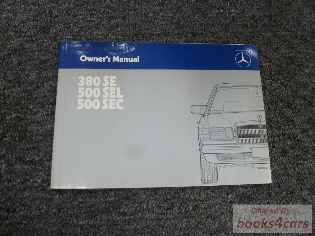 view cover of 1984 380SE 500SEL SEC owners manual by Mercedes