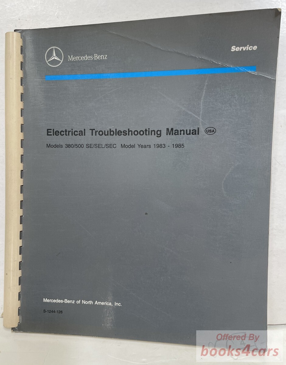 view cover of 1983-1985 Electrical Troubleshooting Manual 126 models 380 & 500 SE SEL SEC Shop Service Repair Manual by Mercedes