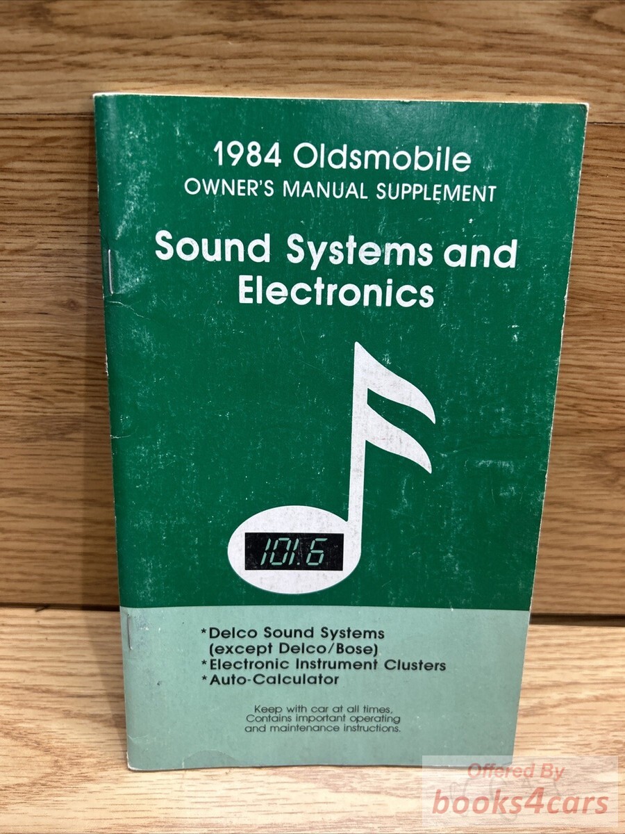 view cover of 1984 Sound System supplement to Owners manual by Oldsmobile.