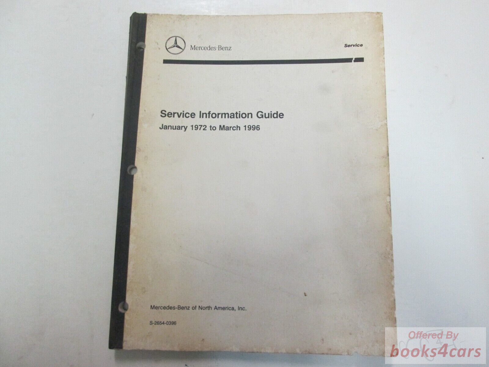 view cover of 1972-1996 Service Information Manual by Mercedes covering all models