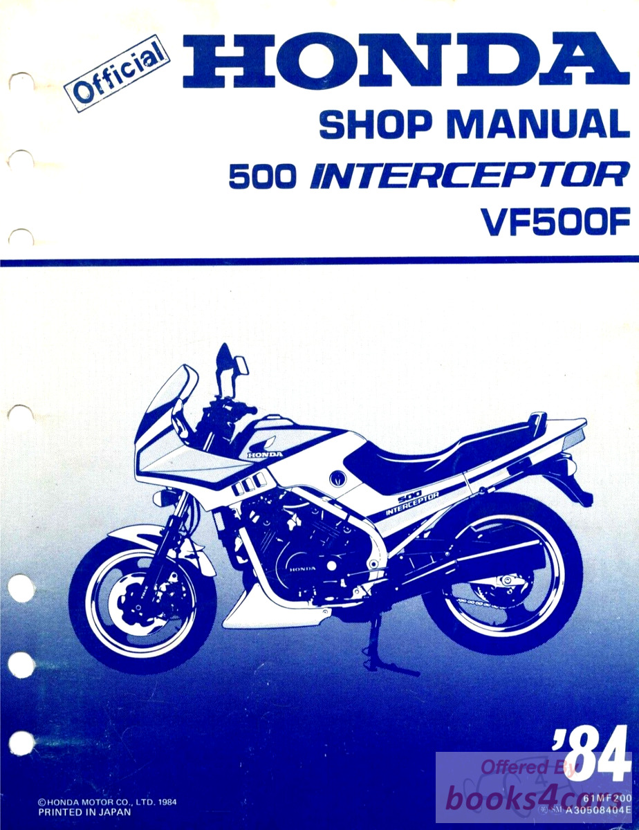 view cover of 1984 VF500F 500 Interceptor Service Manual by Honda