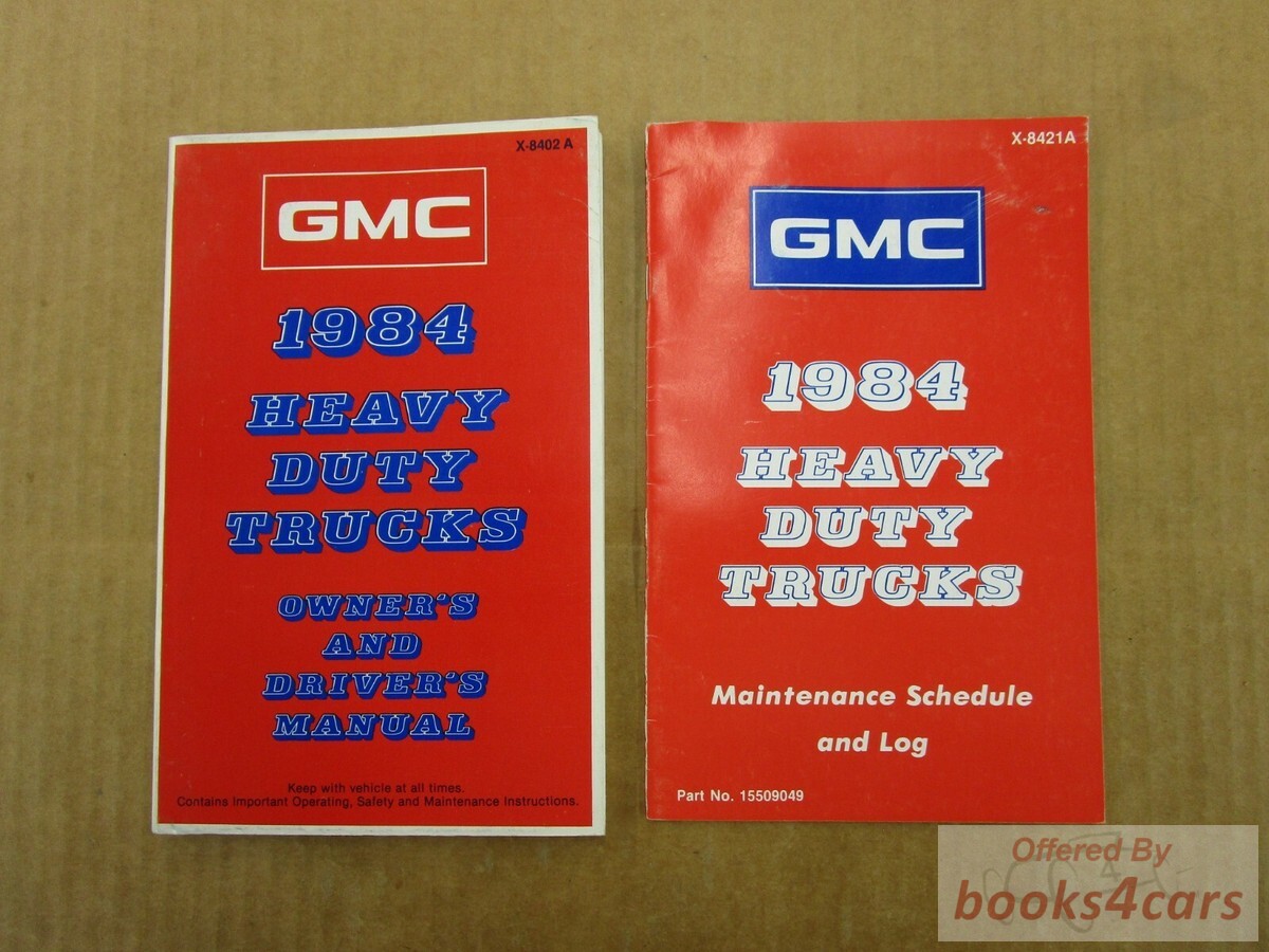 view cover of 1984 Heavy Duty Truck owners manual by GMC
