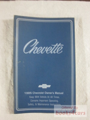view cover of 1985 Chevette Owners Manual by Chevrolet