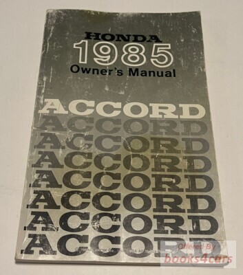 view cover of 1985 Accord Owner's Manuals by Honda